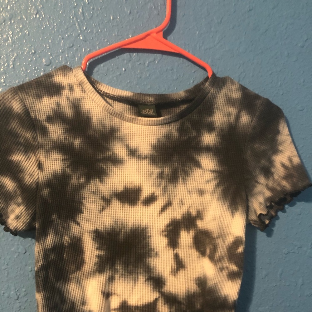 Blue and white tie-dye shirt